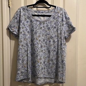 J.Jill Floral Blue Women's TShirt NWT